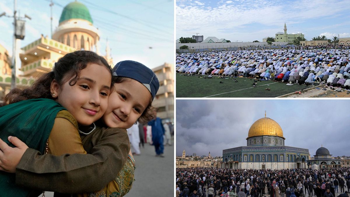 Resimlerde: Düzanın Dörn Dört Birizdaki Müslümanlar Gazze Çataşmash Ortasında Eid-al-fitr’i KutluYor